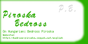 piroska bedross business card